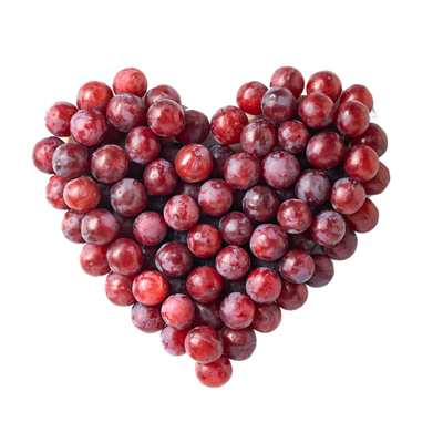 Red Grapes in the form of a heart