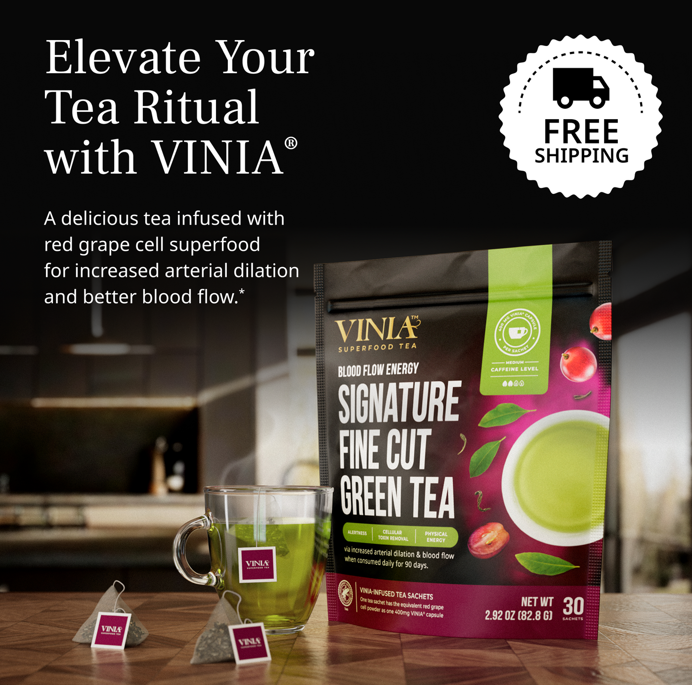 Wholesale -  Signature Fine Cut Green Tea - 30 Satchet - 8 Box Case