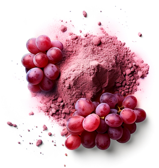red powder with grape